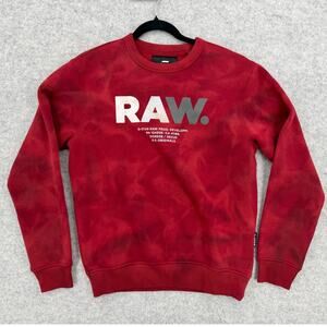 NWT G-Star Multi Colored RAW. Ashor Black Painted Red Men's Fleece Sweatshirt